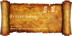 Erlitz Barna névjegykártya